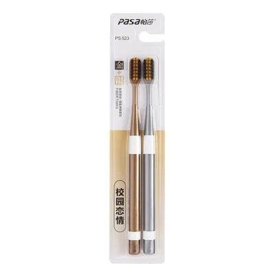 2 Sets Of Bamboo Charcoal Toothbrushes Ultra-Fine Soft Bristle Cleaning, Family Outfit Couple Adult Fine Bristle Toothbrush Set